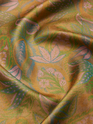 Verdant Bloom in Gold Antique Zari