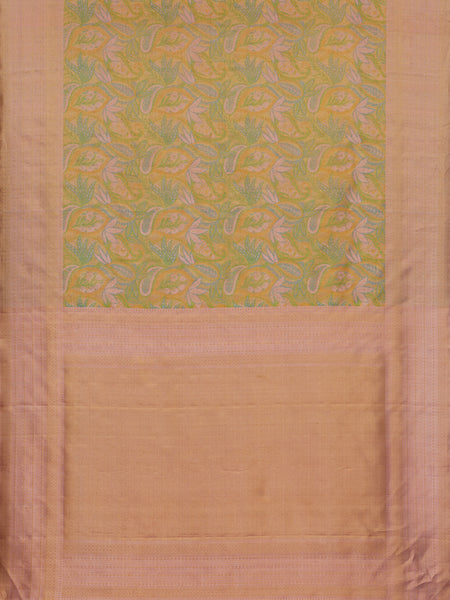 Verdant Bloom in Gold Antique Zari