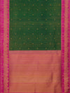 Orchard Border in Bottle Green & Electric Pink