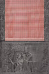 Radha Krishna Border in Peach Houndstooth