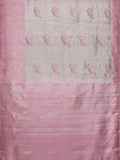 Cherry Blossoms in Silver Zari
