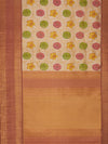 Four Flowers in Ivory & Gold Zari