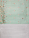 Flowering Gardens in Teal & Silver Zari