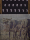 Elephants in Black & Gold Zari