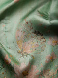 Flowering Gardens in Teal & Silver Zari