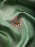 Flowering Gardens in Teal & Silver Zari