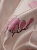 Cherry Blossoms in Silver Zari