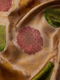 Four Flowers in Ivory & Gold Zari