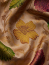 Four Flowers in Ivory & Gold Zari