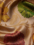 Four Flowers in Ivory & Gold Zari