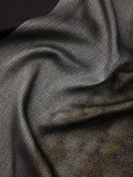 Elephants in Black & Gold Zari