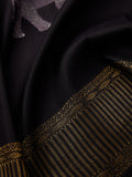 Elephants in Black & Gold Zari