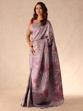 Art Deco Lines in Steel Silk Saree