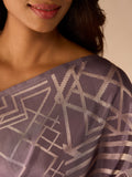 Art Deco Lines in Steel Silk Saree