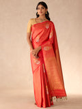 Damask Flowers in Gold & Chilli Red