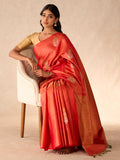 Damask Flowers in Gold & Chilli Red