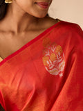 Damask Flowers in Gold & Chilli Red
