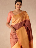 Burgundy & Peach Korvai Saree
