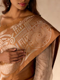 Indian Deco in Biscoff Reversible Silk Saree