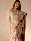 Indian Deco in Biscoff Reversible Silk Saree