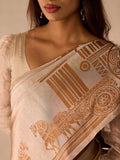 Indian Deco in Biscoff Reversible Silk Saree