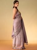 Locomotive Grey Silk Saree