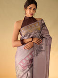 Locomotive Grey Silk Saree