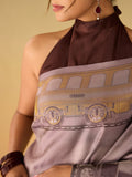 Locomotive Grey Silk Saree