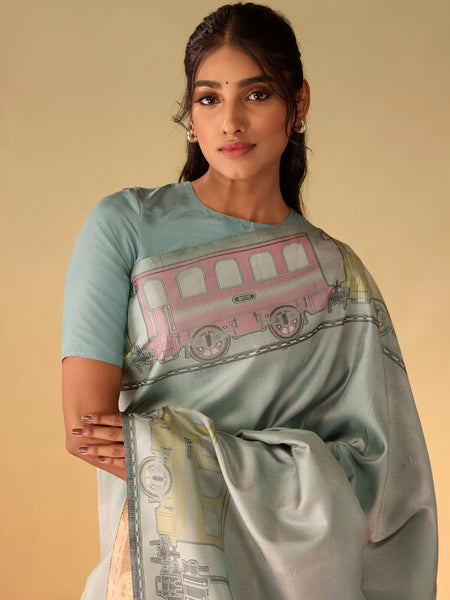 Marina Blue Silk Saree