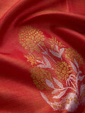 Damask Flowers in Gold & Chilli Red