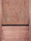 Tribal Village Fresco Silk Saree in Copper Zari