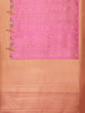 Birds on the Border Silk Saree in Pink