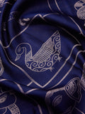 Vanasingaram Art Deco Navy Blue & Silver Zari