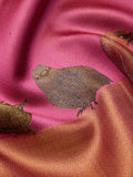 Birds on the Border Silk Saree in Pink
