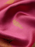 Birds on the Border Silk Saree in Pink