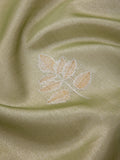 Gold & Silver Leaf in Pistachio Silk