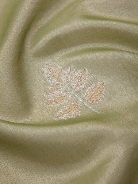 Gold & Silver Leaf in Pistachio Silk