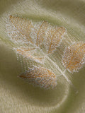 Gold & Silver Leaf in Pistachio Silk