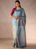 Ravi Varma Border in Silver Gray