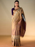 Gold Zari & Purple Mauve Saree with Spring Bloom Border