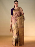Gold Zari & Purple Mauve Saree with Spring Bloom Border