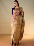 Gold Zari & Purple Mauve Saree with Spring Bloom Border