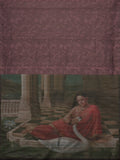 Purple Mauve Camo Silk Linen Saree