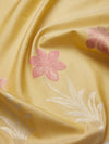 Pink Floral Border in Pale Lime