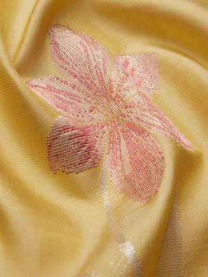 Pink Floral Border in Pale Lime