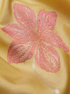 Pink Floral Border in Pale Lime