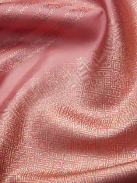 Rosewood Lily Border w Stripes in Coral Pink