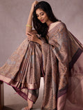 Tribal Village Fresco Silk Saree in Copper Zari