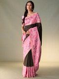 Black Korvai with Pink Ikat Zari