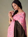 Black Korvai with Pink Ikat Zari